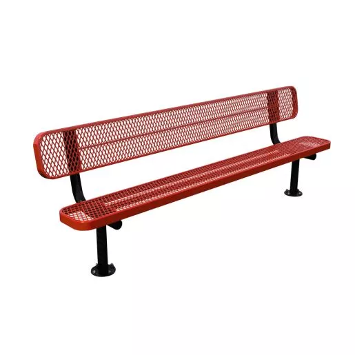 Ultraleisure 8' Portable Bench with Back (Red)