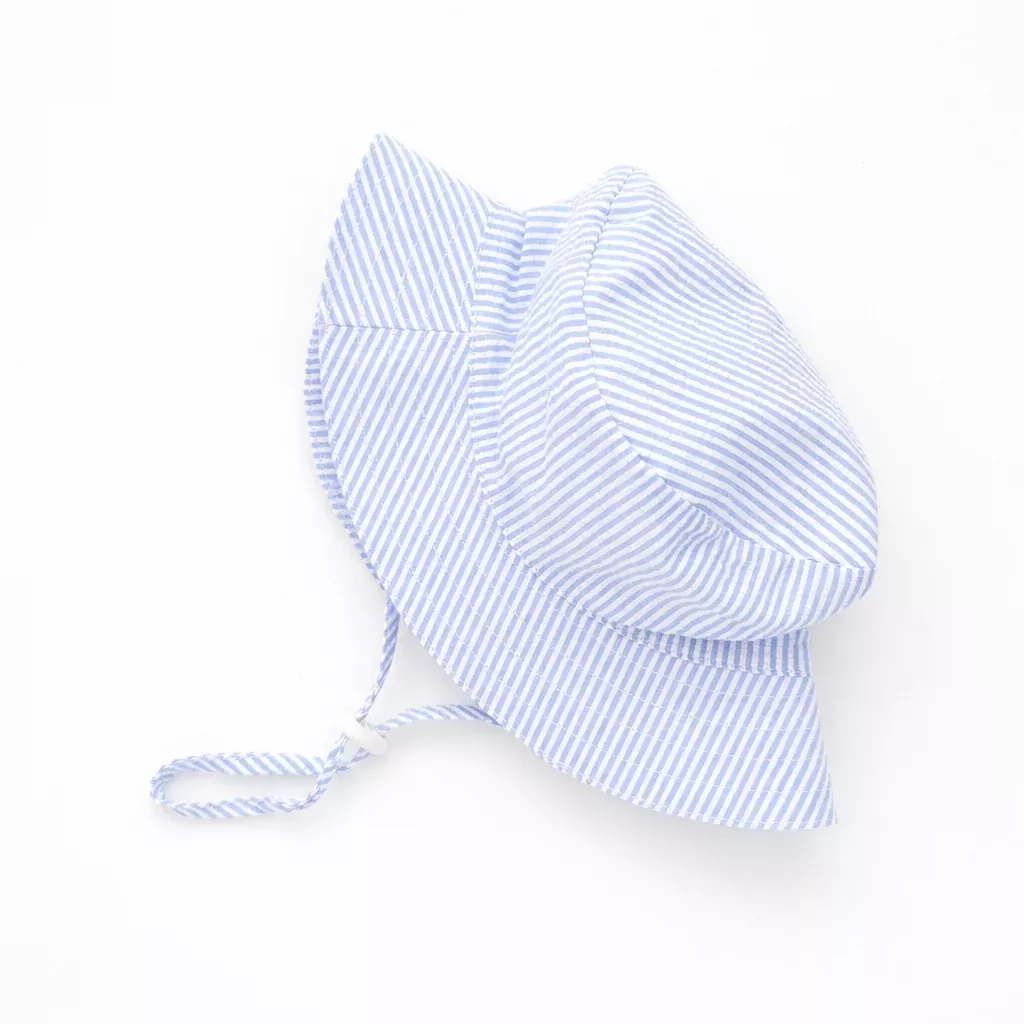 UPF 50+ Seersucker Bucket Hat | Blue