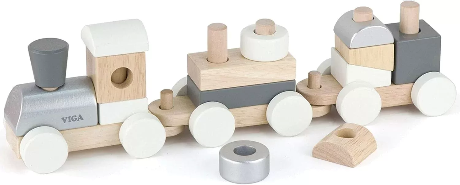VIGA - Scandinavian Wooden Stacking Train