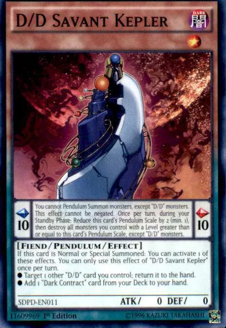 YuGiOh Pendulum Domination Structure Deck Common D/D Savant Kepler SDPD-EN011
